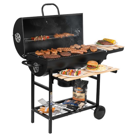 Zahradní uhlový gril 2 rošty popelník BAREL WOOD