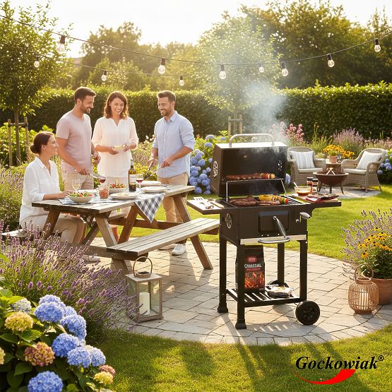 Zahradní uhlový gril s litinovým roštem FERRO