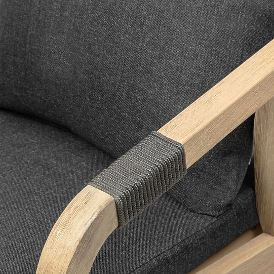 Zahradní židle Castello s výpletem, akáciové dřevo FSC, teakový vzhled, tmavě šedá