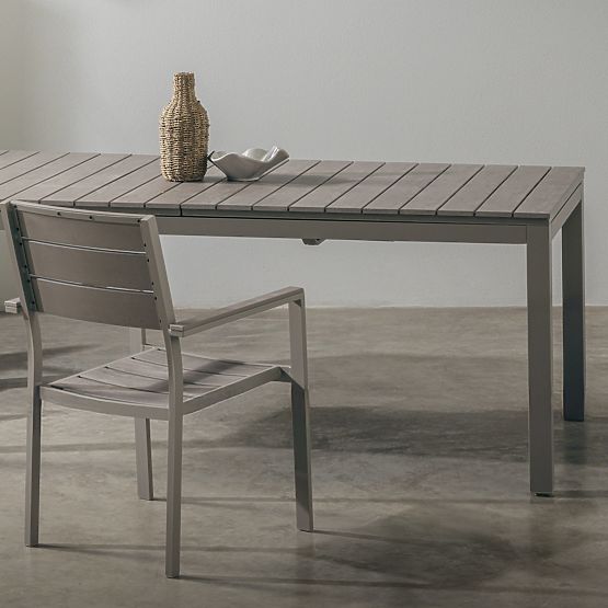 Zahradní židle Drillo hliníková, béžovošedá, polywood