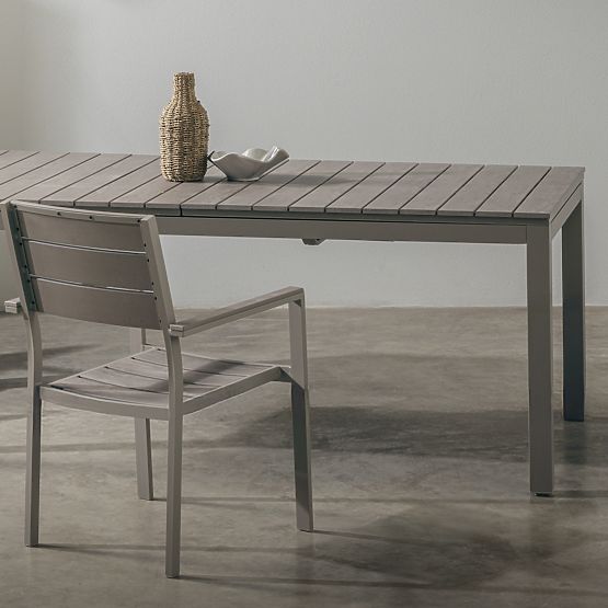 Zahradní židle Drillo hliníková, béžovošedá, polywood