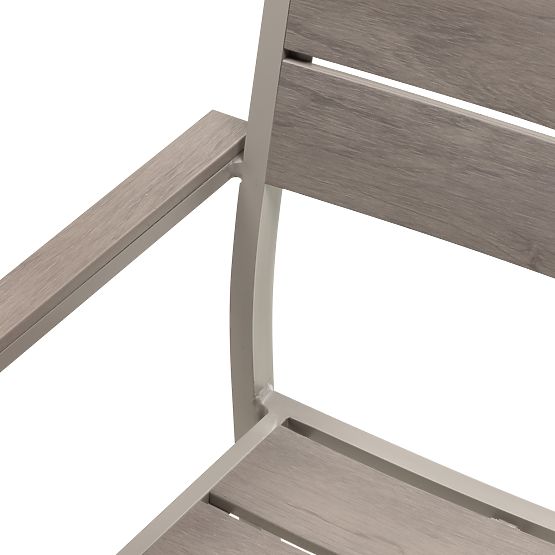 Zahradní židle Drillo hliníková, béžovošedá, polywood