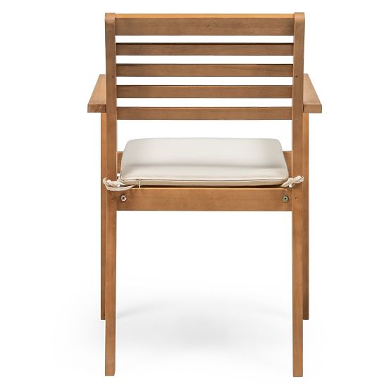 Zahradní židle Familis ll eukalyptové dřevo FSC, teakový vzhled, béžová