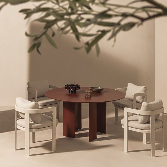 Zahradní židle Japori hliníková, světle béžová, zaoblená