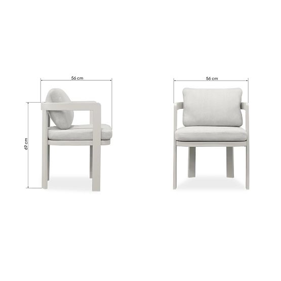 Zahradní židle Japori hliníková, světle béžová, zaoblená