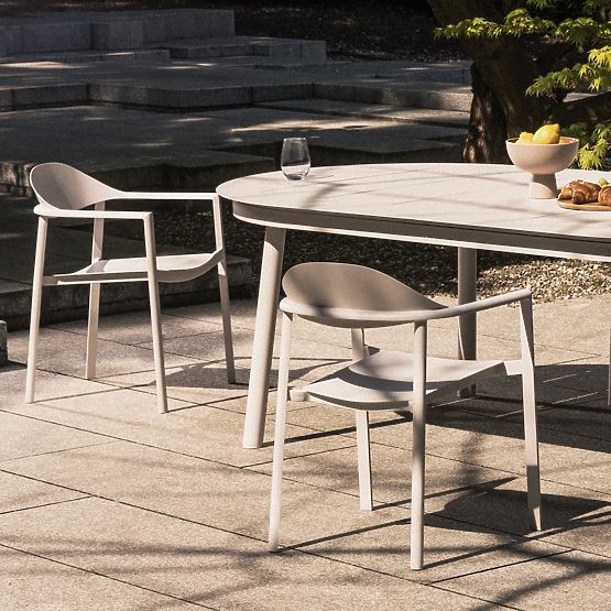 Zahradní židle Marinelli, hliníková, bílá/zelená