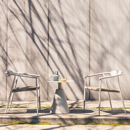 Zahradní židle Piretto, technoratan, hliník, světle béžová/světle hnědá