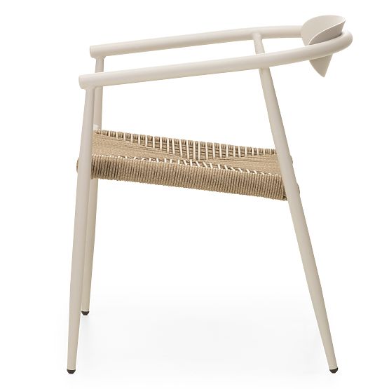 Zahradní židle Piretto, technoratan, hliník, světle béžová/světle hnědá