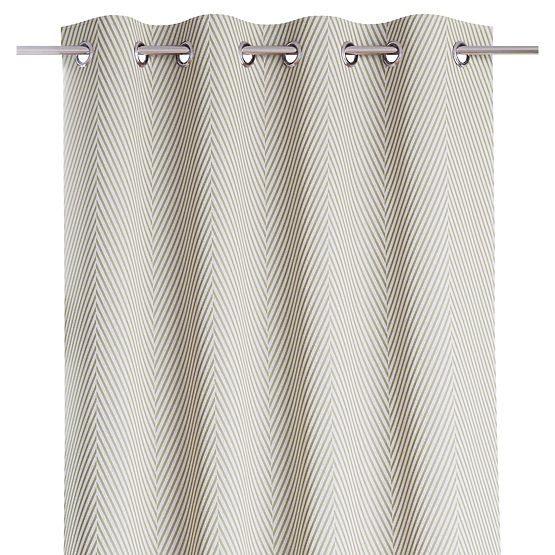 Závěs CLEAR barva cappuccino tištěný motiv boho styl klasický stříbrné kovové průchodky