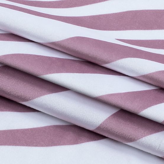 Závěs FUN růžová barva s potiskem zvířecího motivu tropický styl stříbrné kovové průchodky