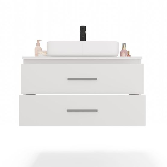 ZÁVĚSNÁ KOUPELNOVÁ SKŘÍŇKA NEL 80 BÍLÁ S 2 ZÁSUVKAMI POD UMYVADLO