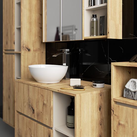 ZÁVĚSNÁ KOUPELNOVÁ SKŘÍŇKA VAMI W35 1D 1W DUB ARTISAN / KAŠMÍR