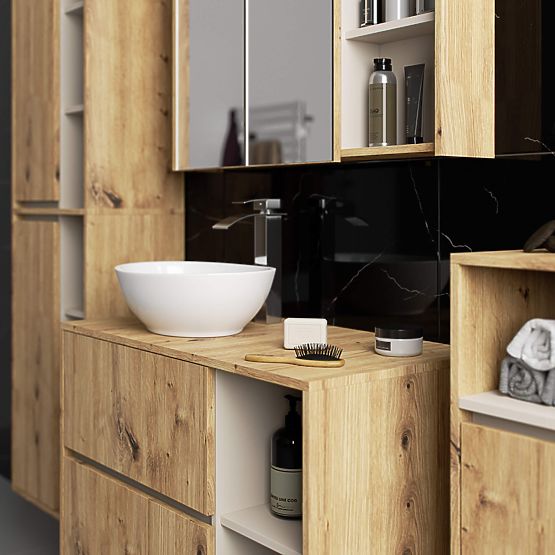 ZÁVĚSNÁ KOUPELNOVÁ SKŘÍŇKA VAMI W35 1D 1W DUB ARTISAN / KAŠMÍR