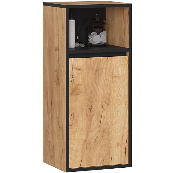 ZÁVĚSNÁ KOUPELNOVÁ SKŘÍŇKA VAMI W35 1D 1W DUB CRAFT / ČERNÁ