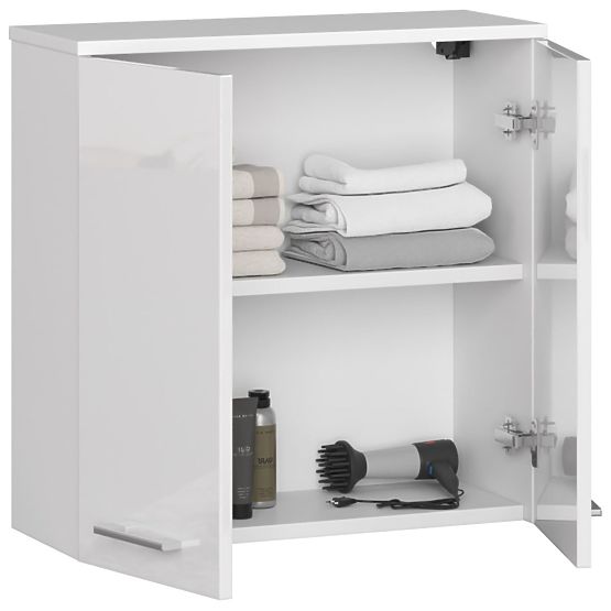 ZÁVĚSNÁ SKŘÍŇKA ŠÍŘKA 60 cm FIN 2D BÍLÝ LESK