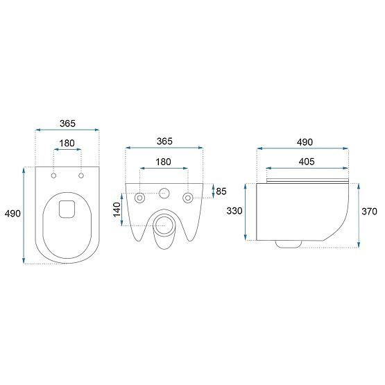 Závěsná WC mísa Rea Carlo Mini Tornado GOLD EDGE