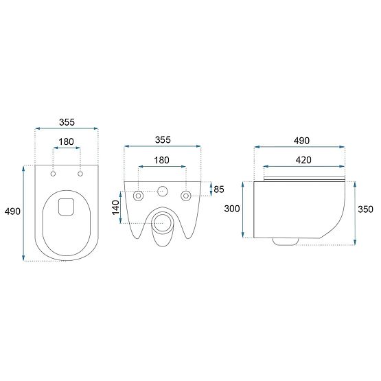 Závěsná WC mísa Rea Carlo Mini Tornado NF ČERNÁ MATNÁ