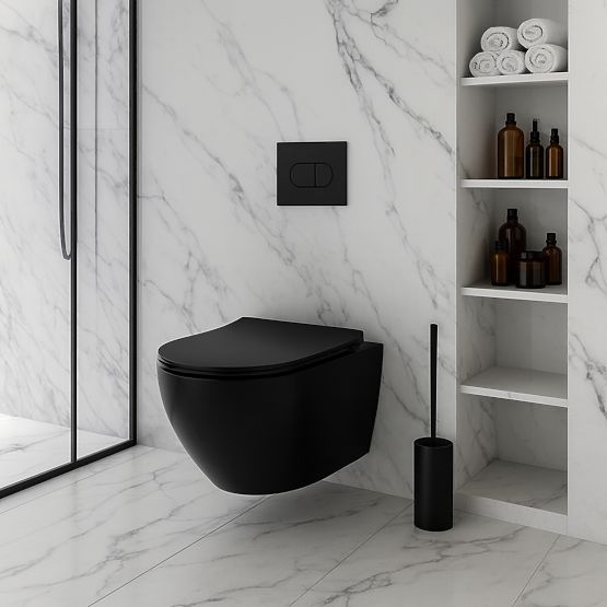 Závěsná WC mísa Rea Carlo Mini Tornado NF ČERNÁ MATNÁ