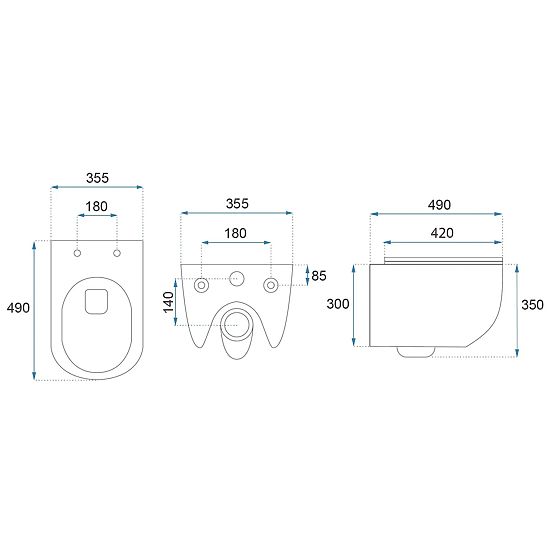 Závěsná WC mísa Rea Carlo Mini Tornado NFQ GOLD EDGE