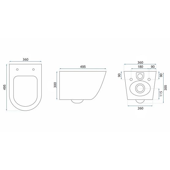 Závěsná WC mísa Rea Tito Tornado NFQ