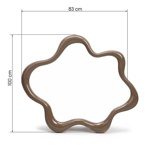 Závěsné zrcadlo Izzi, nepravidelné, světle hnědé/mocha, lesklé
