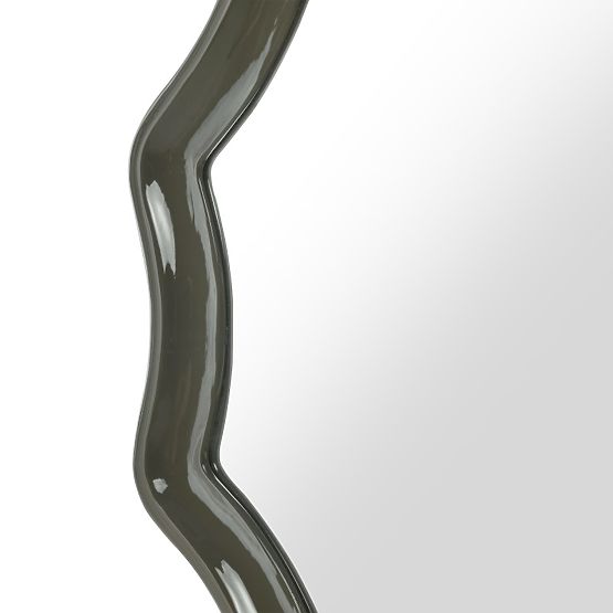 Závěsné zrcadlo Luppo, zeleno-šedé, lesklé