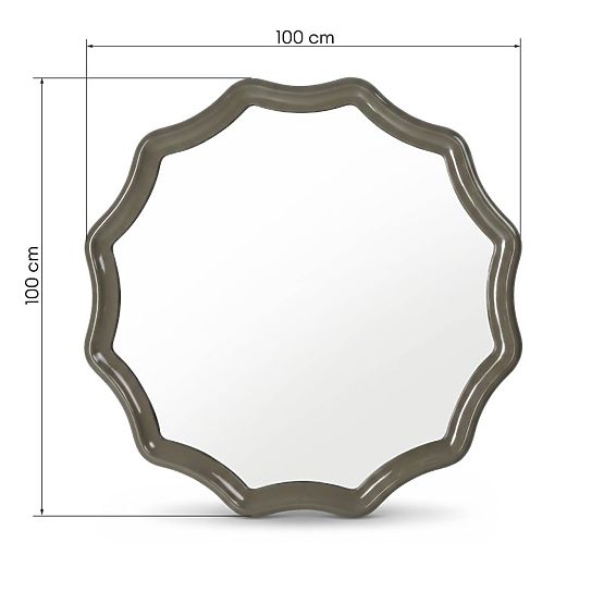 Závěsné zrcadlo Luppo, zeleno-šedé, lesklé