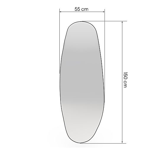 Závěsné zrcadlo v černém rámu Frivatti, 55x150 cm, nepravidelný tvar
