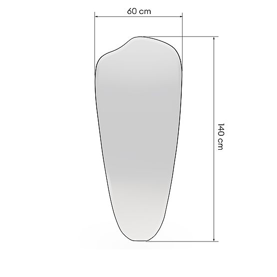 Závěsné zrcadlo v černém rámu Frivatti, 60x140 cm, nepravidelný tvar