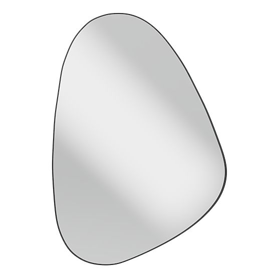 Závěsné zrcadlo v černém rámu Libia, 76x51 cm, nepravidelný tvar