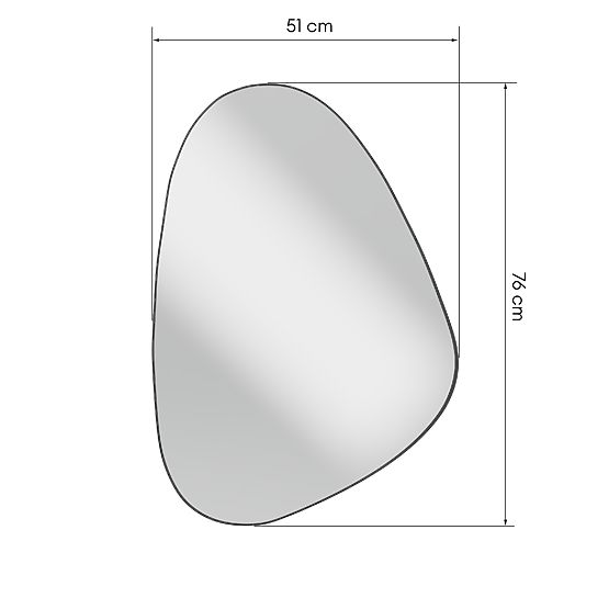 Závěsné zrcadlo v černém rámu Libia, 76x51 cm, nepravidelný tvar