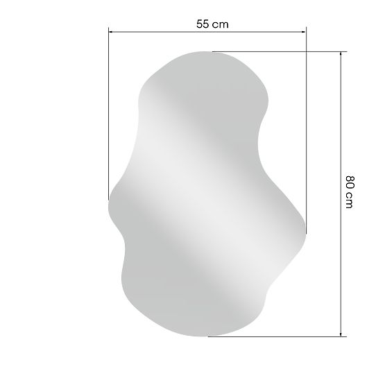 Závěsné zrcadlo v černém rámu Zoe, 80x55 cm, nepravidelný tvar