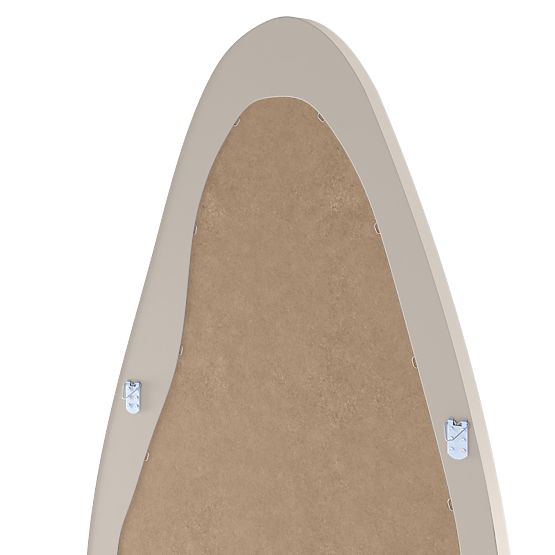 Závěsné zrcadlo v dřevěném rámu Mara, 180x80 cm, nepravidelný tvar, krémové