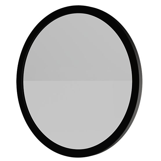 Závěsné zrcadlo v dřevěném rámu Sesto 60 cm, kulaté, černé