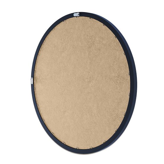 Závěsné zrcadlo v dřevěném rámu Sesto 60 cm, kulaté, černé
