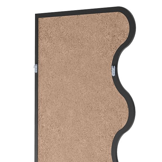 Závěsné zrcadlo v vlnitém rámu Noelie, 140x70 cm, obdélníkové, paulowniové dřevo, černé