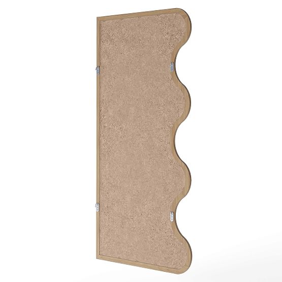 Závěsné zrcadlo v vlnitém rámu Noelie, 140x70 cm, obdélníkové, paulowniové dřevo, přírodní