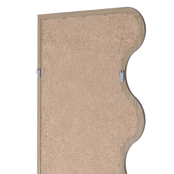 Závěsné zrcadlo v vlnitém rámu Noelie, 140x70 cm, obdélníkové, paulowniové dřevo, přírodní