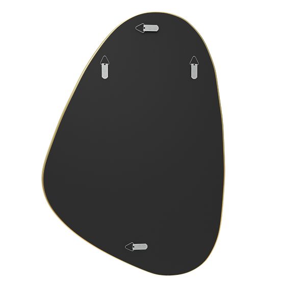 Závěsné zrcadlo ve zlatém rámu Libia, 76x51 cm, nepravidelný tvar