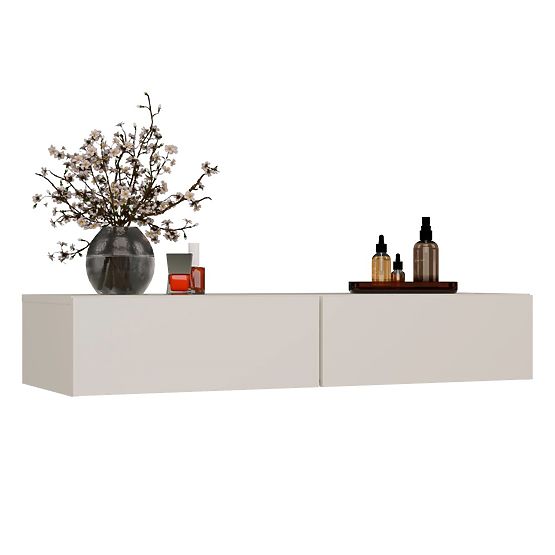 Závěsný Kosmetický Toaletní Stolek MIKA 110 cm 2 Zásuvky do Ložnice KAŠMÍR Béžová