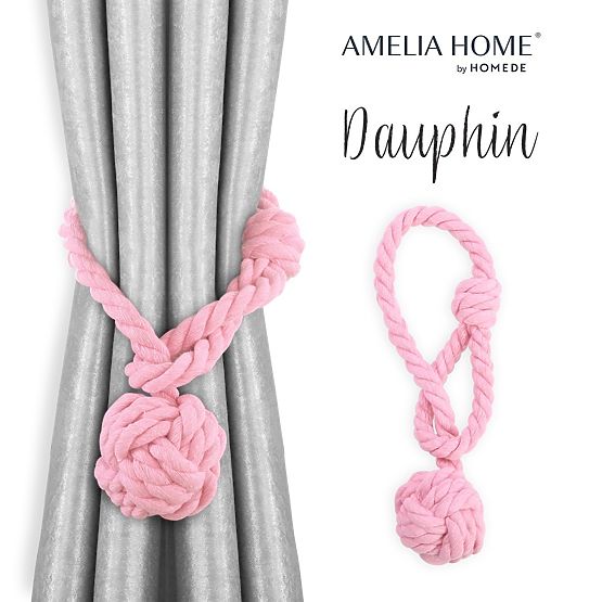 Závěsy - doplňky DAUPHIN barva pudrová růžová ameliahome