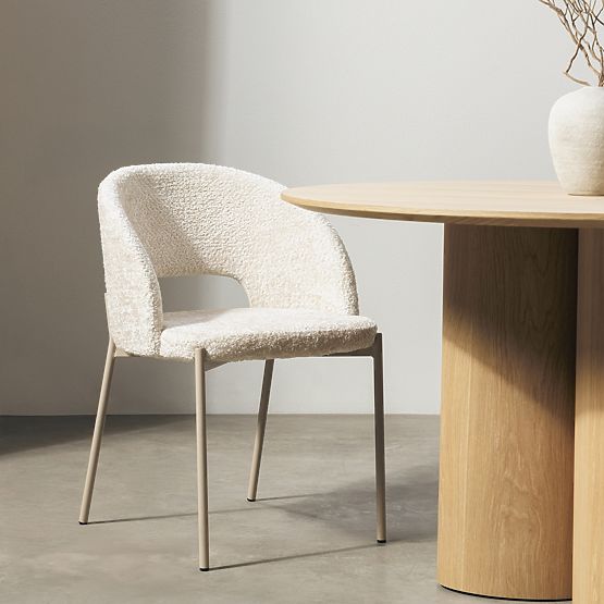 Židle s otvorem v opěradle Jazz, světle béžová