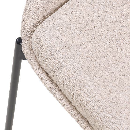 Židle s otvorem v opěradle Luigi béžová/černé nohy