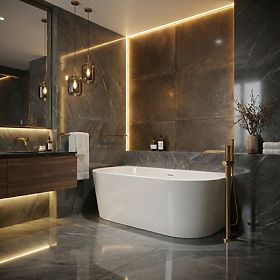 Akrylátová přístěnná vana OLIMPIA 170 cm