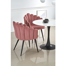 AMBROSIO kulatý stůl, deska - sklo, noha - černá (2p=1ks), Halmar