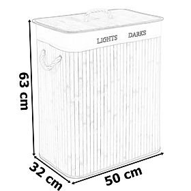 Bambusový koš na prádlo 2 komory černý FSC