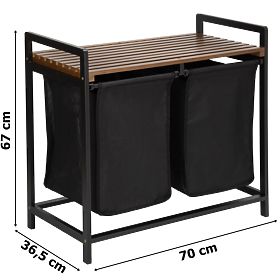 Bambusový koš na prádlo HANOI BLACK ČERNÝ