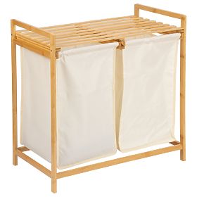 Bambusový koš na prádlo nebo hračky HANOI 2 přihrádky