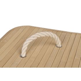 Bambusový rohový koš na prádlo s víkem natural 60L