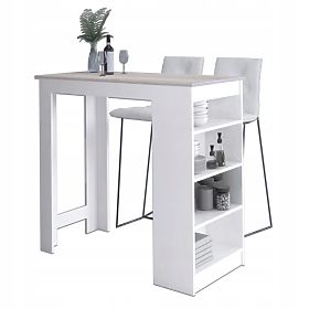 Barový stůl pod barovou židli 115 cm Bílý / Dub Sonoma